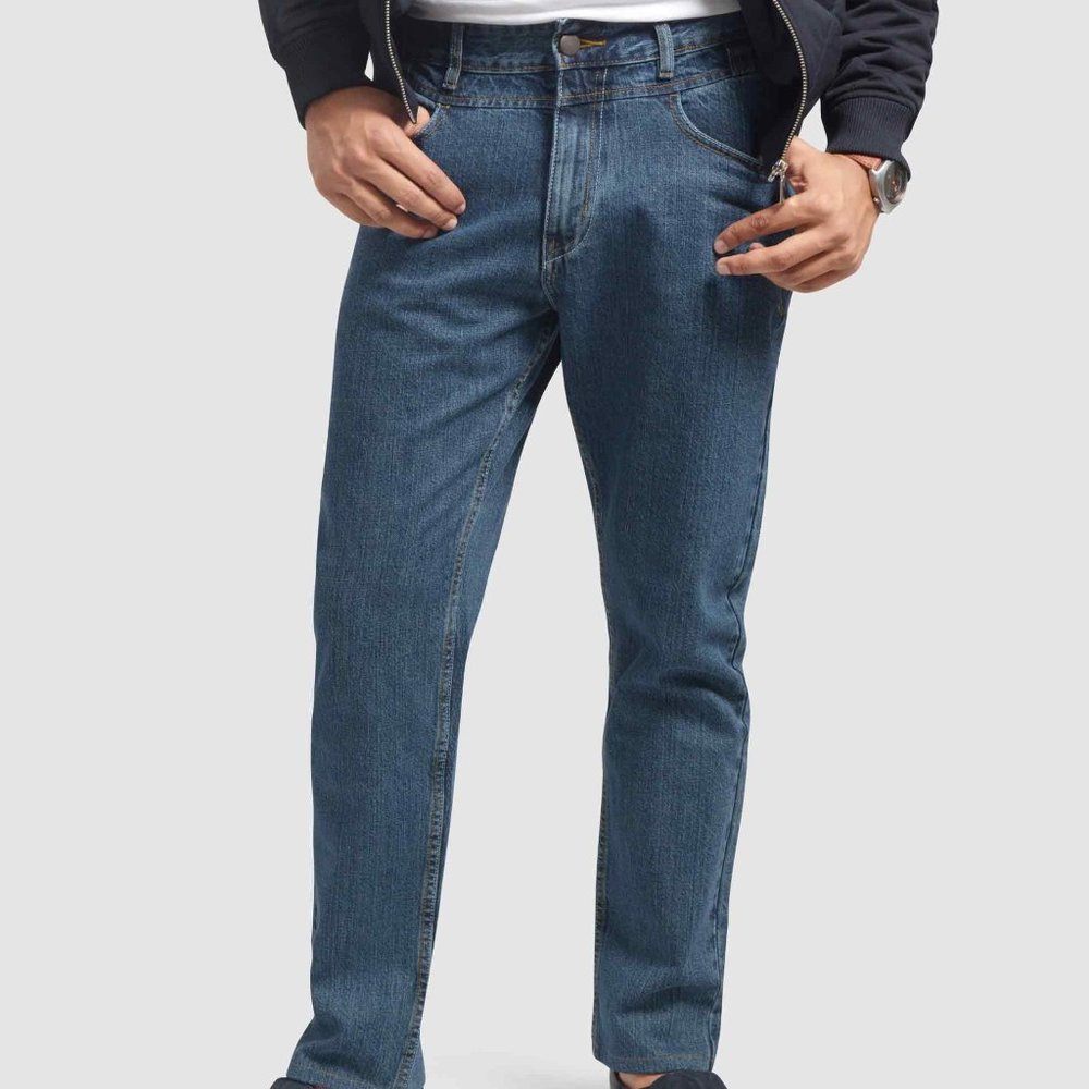 OLGYN Men’s Dark Blue Denim Pant Regular Fit